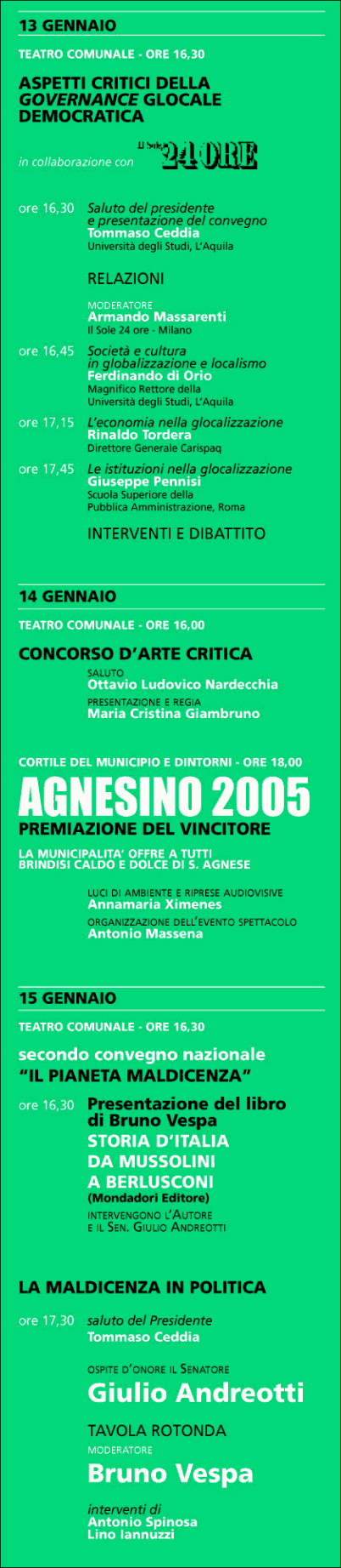 Programma Festival Agnesino 2005